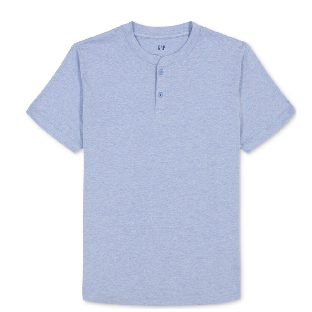 Gap Men Henley Shirt & Shorts Pajama Set 2-Pc Heather Blue Size XL
